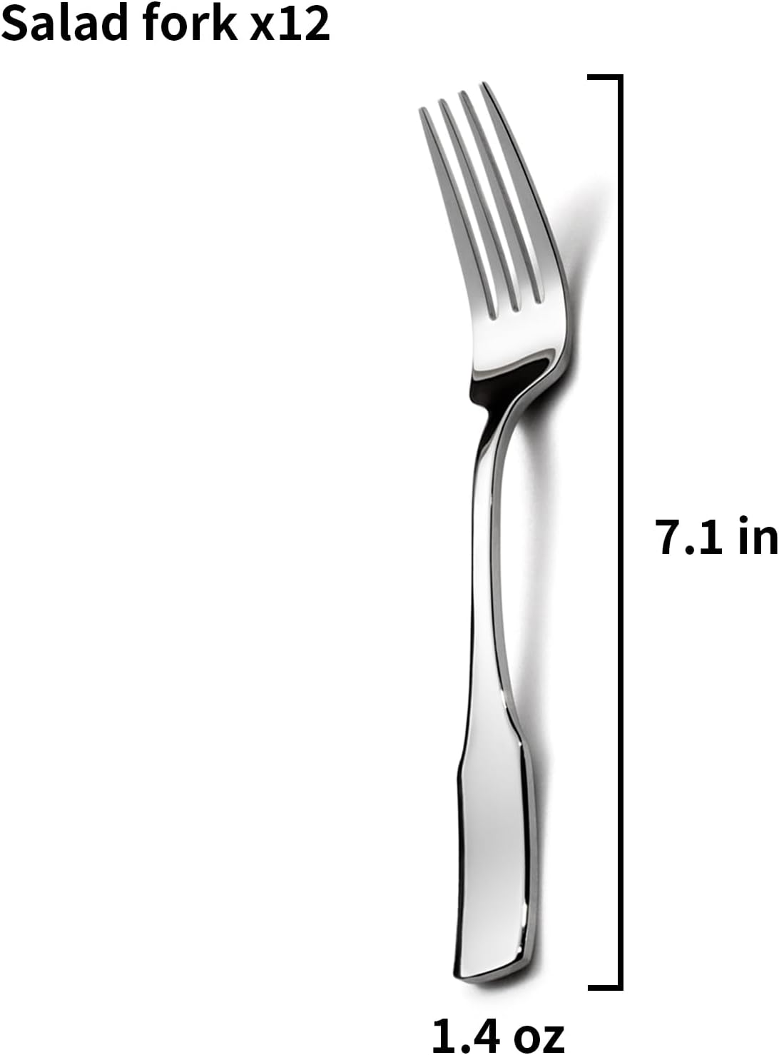 Alata Kate Salad Forks  Set of 12  Stainless Steel Flatware  Mirror Polished Cutlery  Dishwasher Safe