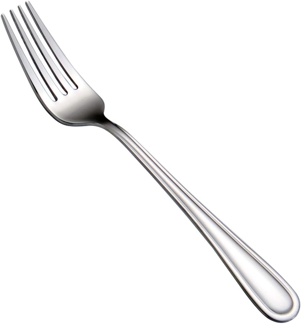 Salad Fork Set of 8 Piece  Stainless Steel Flatware Fork 7.0 Inch  Round Handle Mirror Polishing  Dishwasher Safe