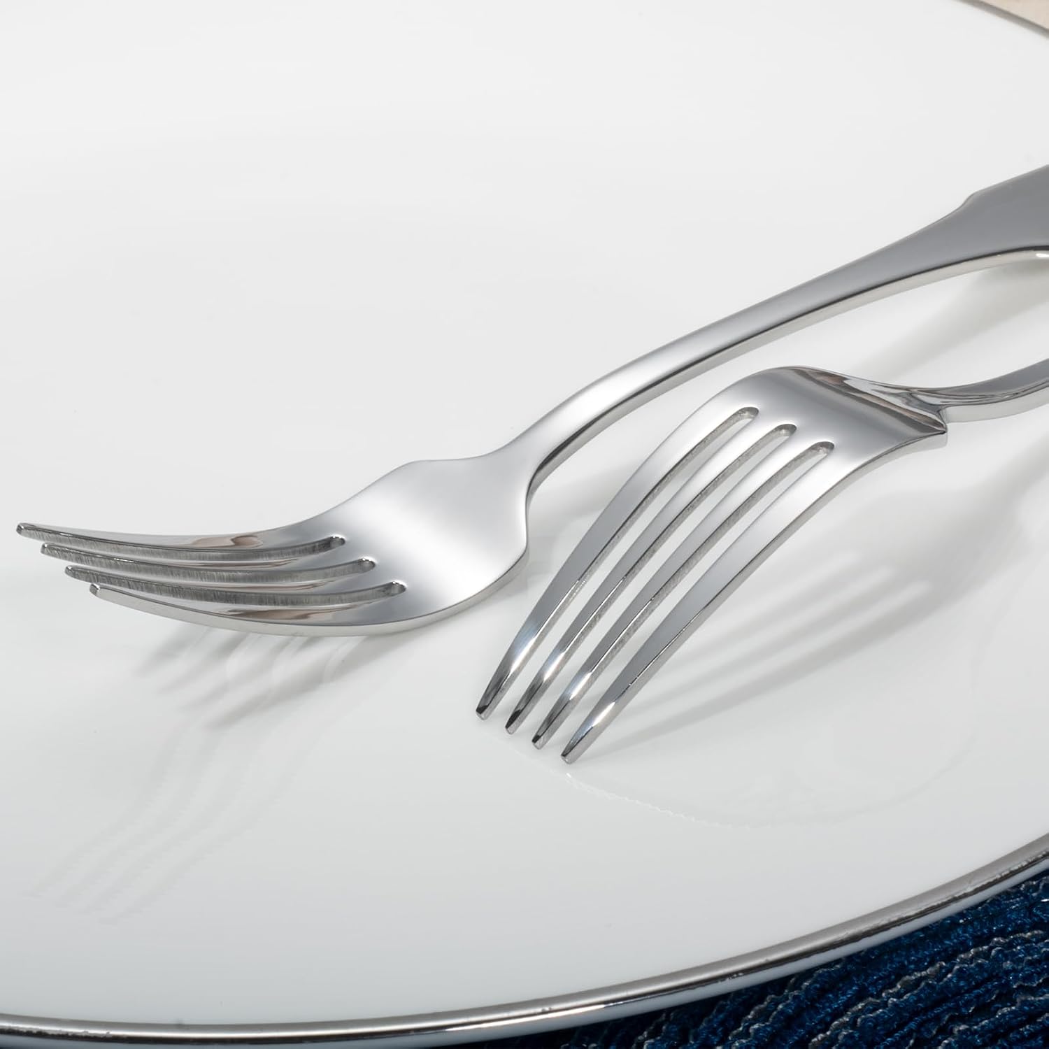 Alata Kate Salad Forks  Set of 12  Stainless Steel Flatware  Mirror Polished Cutlery  Dishwasher Safe